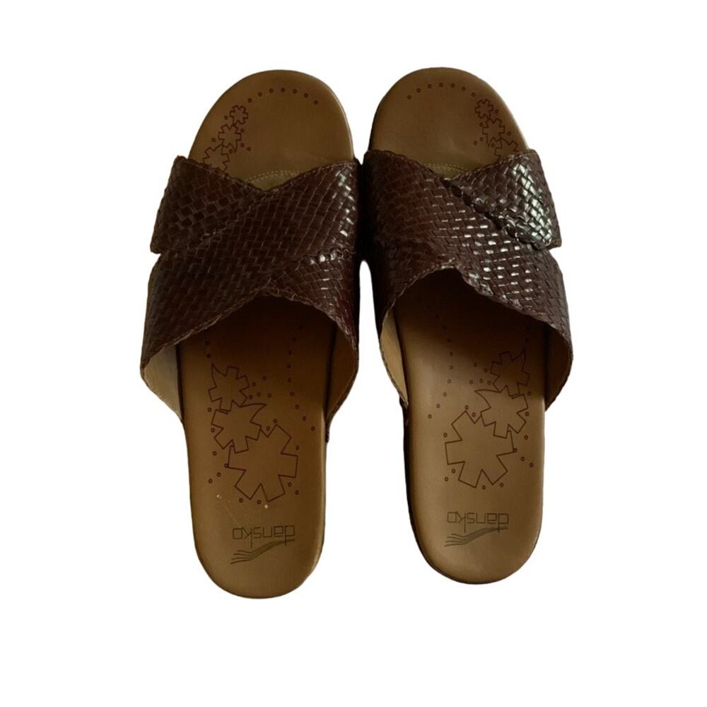 Leather Dansko Braided Comfort Slides 42 (11.5)